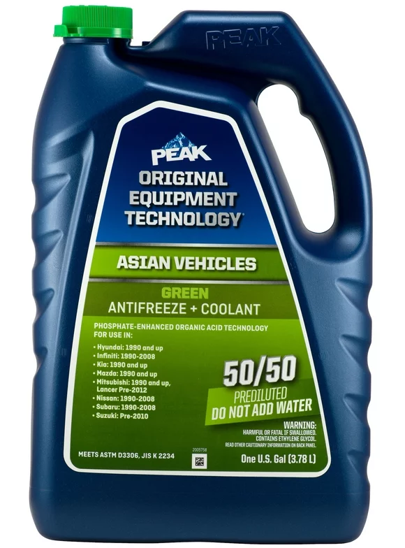 PEAK ORIGINAL EQUIPMENT TECHNOLOGY Antifreeze + Coolant For Asian Vehicles - Green