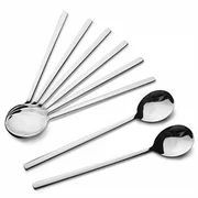 spoons, 8 pieces stainless steel korean spoons,8.5 inch soup spoons,long handle dinner spoons,rice spoon,table spoon for home, kitchen or restaurant