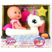 Dream Collection Bath Time 12" Baby Doll with Unicorn Floatie