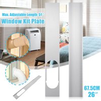 2PCS 51inch Max. Adjustable Length Window Slide Kit Plate With 15cm Diameter Window Adaptor For Portable Air Conditioner