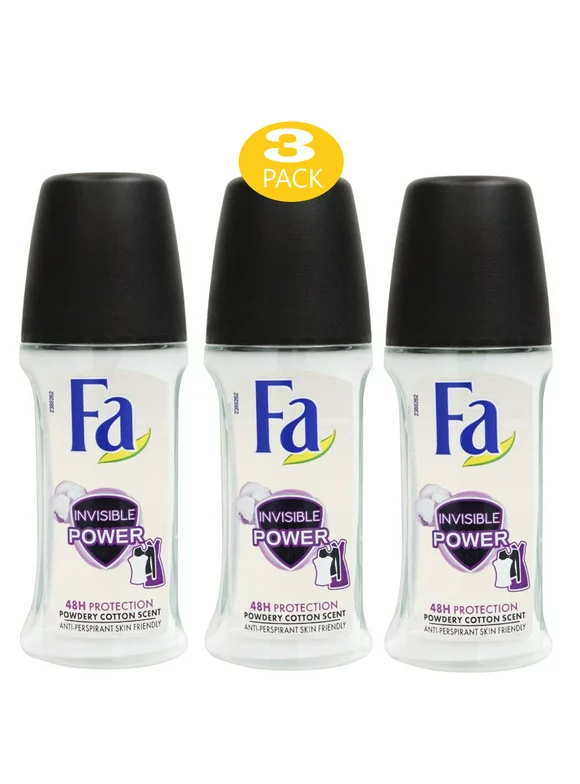 Fa Deodorant 1.7 Ounce Roll-on Invisible Power, Anti-Perspirant Deodorant for Women - 50ml  (3 Pack)