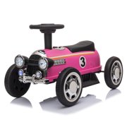 Kids Ride on Car, 6 Volt Kids Ride on Cars in Toys for 2-7-Year-Olds, Kids Ride On Car with Steering Wheel, Music Player & LED Lights, Battery Powered Kids Ride on Toys for Boys Girls, Pink, R1612