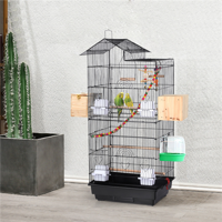 SmileMart 39" Metal Bird Cage with Perches and Toys, Multiple Colors