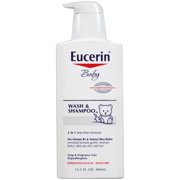 Eucerin Baby Wash and Shampoo Unscented Pump, 13.5 Fl Oz
