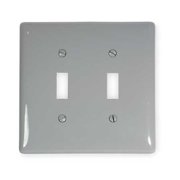 Hubbell Wiring Device-Kellems NPJ2GY 2 Gang Toggle Switch Wall Plate, Gray