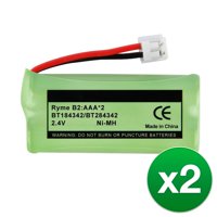 Replacement For VTech BT162342 Cordless Phone Battery (750mAh, 2.4V, NiMH) - 2 Pack