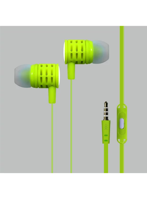High Definition Sound 3.5mm Stereo Earbuds/ Headphone for Samsung Galaxy Note 9, Note 8, S9, S9+, S8, J2 Core, A7 (2018) (Yellow) - w/ Mic + MND Stylus