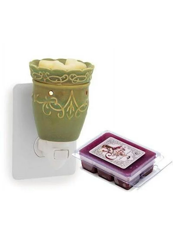 IMPERIAL MEADOW Pluggable Fragrance Warmer Gift Set with Courtneys Wax Melt - MAHOGANY-TEAKWOOD