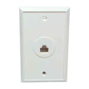 SF Cable 1-Port  RJ45 8P8C Keyed Wall Plate - White