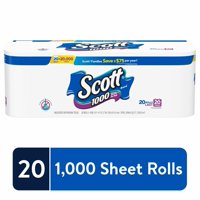 Scott 1000 Sheets Per Roll Toilet Paper, 20 Rolls, Bath Tissue