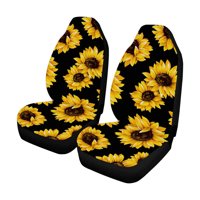 2pcs/Set Sunflower Printed Four Seasons General Car Front Seat Car Seat Protector for SUV,Tuck, Van(Many Styles and Varieties)