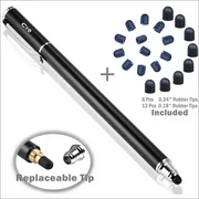 Bargains Depot 2-in-1 Stylus Touch Screen Pen for iPhone, Ipad, iPod, Tablet, Galaxy and More with 20Pcs Rubber Tips-Black