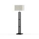 image 5 of Mainstays Dark Wood Brown Floor Lamp with Rice Paper Shade and Metal Material base