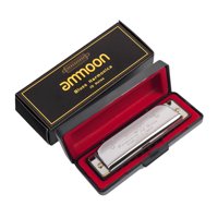 ammoon 10 Holes Blues Harmonica,Mouth Organ Key of C with Storage Case for Kids Students Musical Beginners Gift