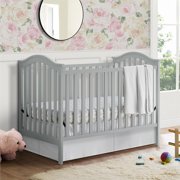Baby Relax Adelyn 2-in-1 Convertible Crib, Gray