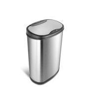 Nine Stars 13.2 Gal / 50L Motion Sensor Oval Trash Can, Stainless Steel with Stainless Steel Lid