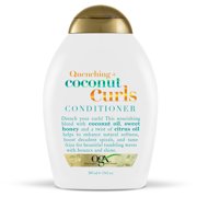 OGX Quenching + Coconut Curls Curl-Defining Conditioner, Nourishing Curly Hair Conditioner with Coconut Oil, Citrus Oil & Honey, Paraben-Free with Sulfate-Free Surfactants, 13 fl.oz