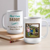 Personalized Best Ever Photo Coffee Mug, 15 oz, Available in 2 Colors