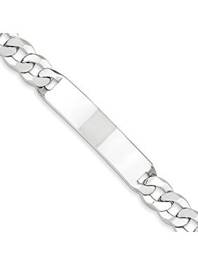 .925 Sterling Silver 10.00MM Curb Link ID Bracelet 8.50 Inches