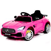 Electric power Mercedes GTR ride on car for Kids for girls with Remote Control Opening doors LED lights MP3 - Pink