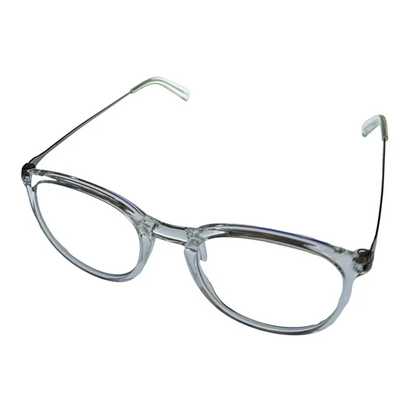 Tumi Mens Eyeglass Round Crystal Clear Plastic Reading Glass VTU 801 1.5. 50mm
