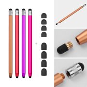 2 in 1 Universal Touchscreen Stylus Pen for All Touchscreen Tablets Cell Phones with 8 Extra Replaceable Soft Rubber Tips 4pcs