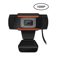 30 Degrees Rotatable 2.0 HD Webcam 1080p USB Camera Rotatable Video Recording Web Camera With Microphone For PC Laptop Desktop ORANGE 1080P