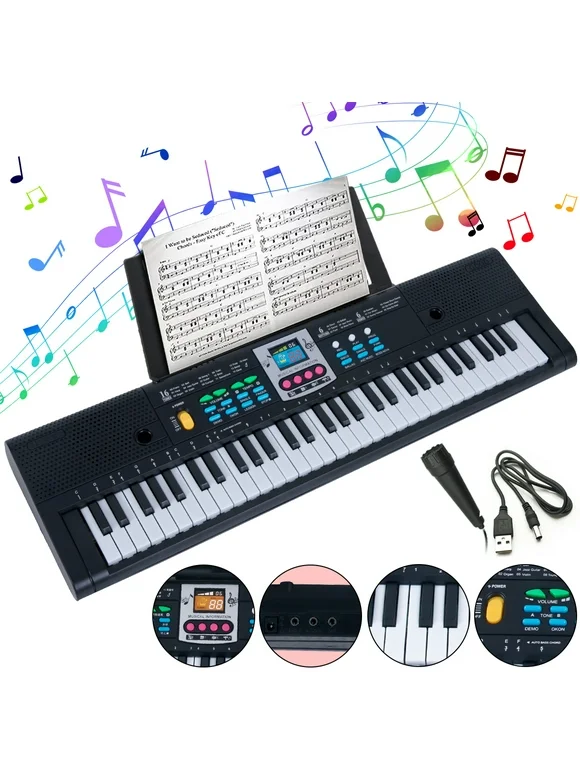 Willstar 61-Key Keyboard Piano, Portable Beginners Electric Piano Keyboard with Built-In Speaker, Microphone, Power Supply & Sheet Music Stand(Only Music Stand)