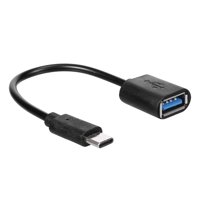 Andoer OTG Adapter Type-C to USB3.0 Adapter Cable Type-C Male to USB3.0 Female Converter Cable High-speed Wide Compatibility Black