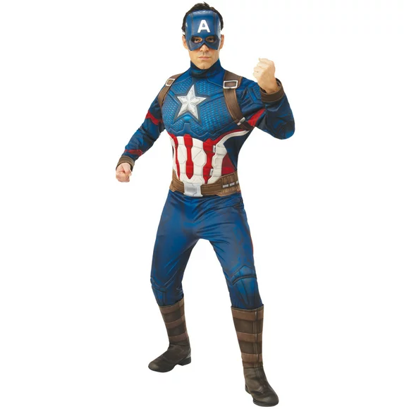 Rubie's Captain America Deluxe Men's Halloween Fancy-Dress Costume for Adult, Standard