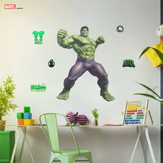 Wall Palz Marvel The Incredible Hulk Wall Decals - Hulk Wall Decor with 3D Augmented Reality Interaction - 29" Hulk Stickers - Marvel Bedroom Decor for Boys