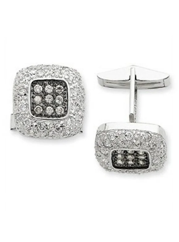 Diamond Essence Cuff Links with Round Brilliant and Champagne Melee, 3.0 cts.t.w. - QQ323