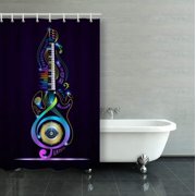 ARTJIA Colorful Musical Collage Concept For Live Rock Jazz Blues Lounge Electronic Shower Curtain Bathroom Curtain 36x72 inches