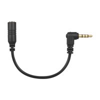 Andoer EY-S04 3.5mm 3 Pole TRS Female to 4 Pole TRRS Male 90 Degree Right Angled Microphone Adapter Cable Audio Stereo Mic Converter for Huawei Smartphone