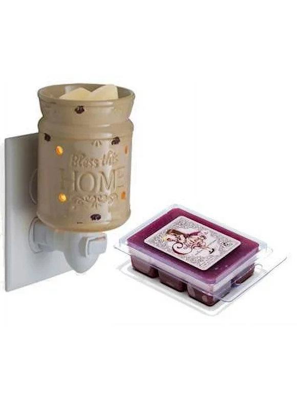 BLESS THIS HOME Pluggable Fragrance Warmer Gift Set with Courtneys Wax Melt - PINEAPPLE-PARADISE