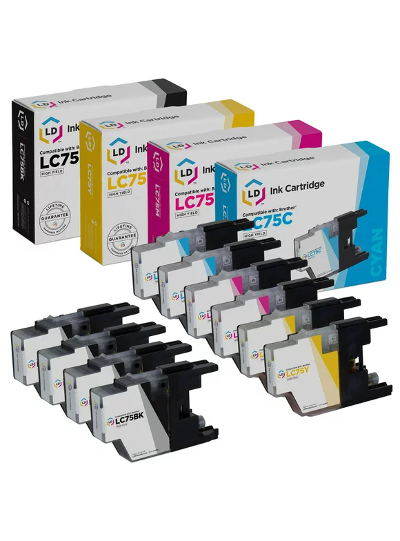 LD Products Compatible Ink Cartridge Replacement for Brother LC75 High Yield (4 Black, 2 Cyan, 2 Magenta, 2 Yellow, 10-Pack)