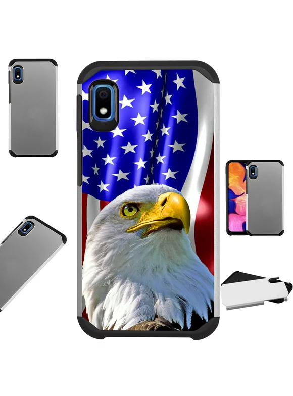 Compatible Samsung Galaxy A10e Case Hybrid TPU Fusion Phone Cover (Patriotic Eagle)