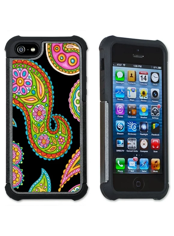 Apple iPhone 6 Plus / iPhone 6S Plus Cell Phone Case / Cover with Cushioned Corners - Rainbow Paisley