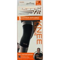 Copper Fit 2.0 Freedom Knee Sleeve, Copper Infused Compression Sleeve with Contour Design, 1 Knee Sleeve, As Seen on TV