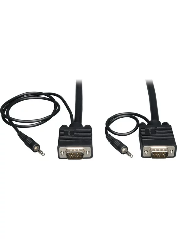 Tripp Lite VGA Coax High Resolution Monitor Cable Audio HD15 3.5mm M/M 35ft - M/M 35ft