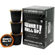 Wake The Hell Up! Dark Roast K-Cups Single Serve Capsules | Ultra-Caffeinated Coffee For Keurig K-Cup Brewers | 12 Count, 2.0 Compatible Pods | Perfect Balance of Higher Caffeine & Great Flavor