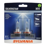 Sylvania H11 SilverStar Auto Halogen Headlight Bulb, Pack of 2.