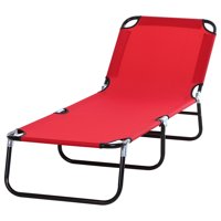 Outsunny 3-Position Adjustable Backrest Chaise Chair Lounger with Lightweight Frame Great for Pool or Sun Bathing