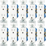 Cooper Wiring Devices TR1107W Tamper Resistant Decorator Duplex Receptacle, White - 10 Pack