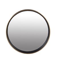 14" Round Wall Mirror With Raised Edges, Black and Bronze By Casagear Home - Black and Bronze / 14.5 H x 14.5 W x 4.38 L Inches / Metal