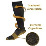 Mens Womens 20-30mmHg Copper Infused Compression Socks Graduated S-XXL