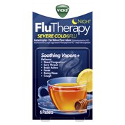 Vicks Flutherapy Cold and Flu Medicine, Night Hot Drink, 6 Ct