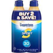 Coppertone Sport Sunscreen Spray SPF 30, Twin Pack (5.5 oz each)
