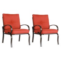 Cloud Mountain Wrought Iron Patio Club Dining Chair - Set of 2