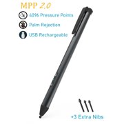 Digital Pen 4096 Levels of Pressure Sensitivity Stylus Pen, Compatible with Surface Pro, Surface Book 1 & 2, Surface Go, Rechargeable & Palm Rejection MPP 2.0 (Dark Gray) with 3 Extra Pen Tips
